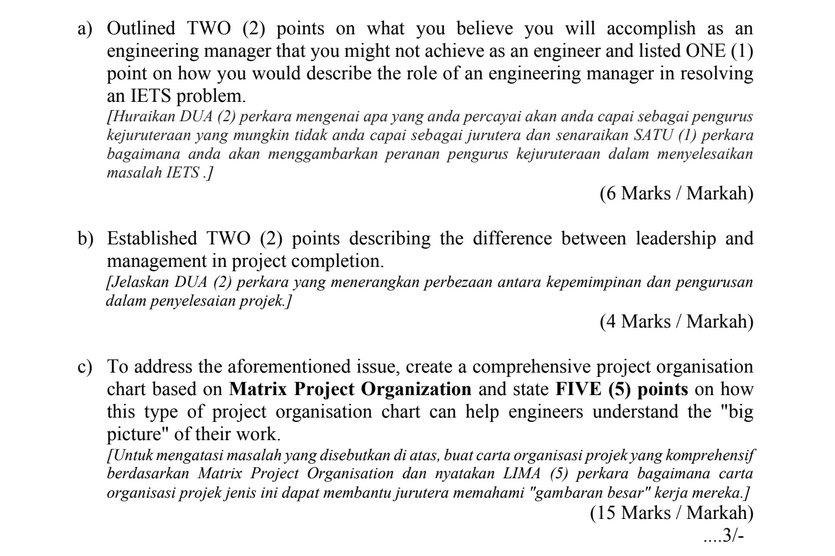 You are working in an engineering consultancy services company in the oil and gas industry as...