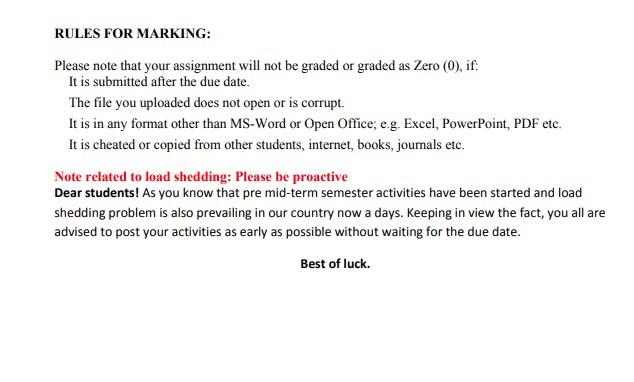 Human Resour ce Management (MGT501) Assignment 01 Marks: 10 (3 +3+4) Due Date: August 2, 2021...-1