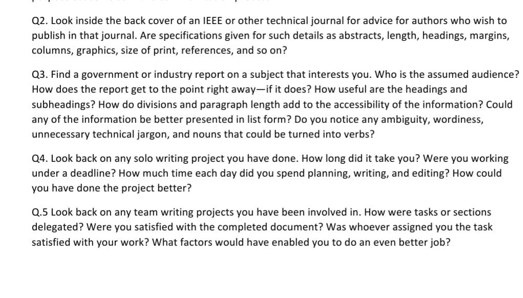 Look inside the back cover of an IEEE or other technical journal for advice for authors who wish to...