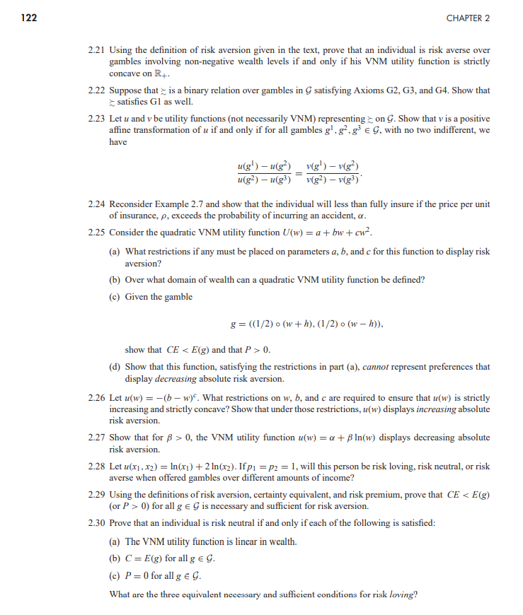 Suppose that is a binary relation over gambles in G satisfying Axioms G2, G3, and G4. Show that...