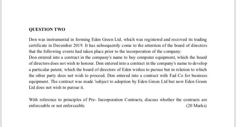 Don was instrumental in forming Eden Green Ltd, which was registered and received its trading...