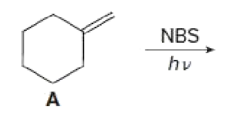 Drawing the Products of Allylic Halogenation Draw the products formed when A is treated with NBS +...