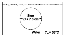 A steel sphere with a diameter of 7.6 cm is to be hardened by first heating it to a uniform...