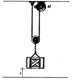 The crate, having a weight of 50 lb, is hoisted by the pulley system and motor M. if the crate...