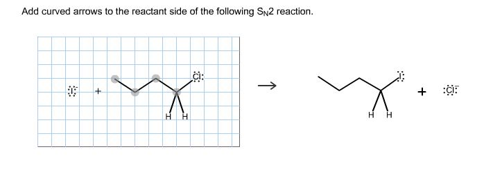 Add curved arrows to the reactant side of the following SN2 reaction. Add curved arrows to the...