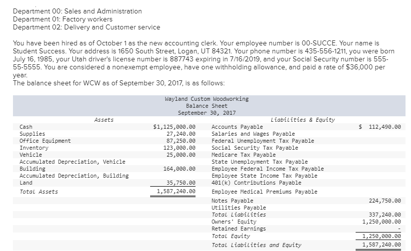 Appendix A Continuing Payroll Project: Wayland Custom Woodworking (3 Months, Part 1) The following...-4