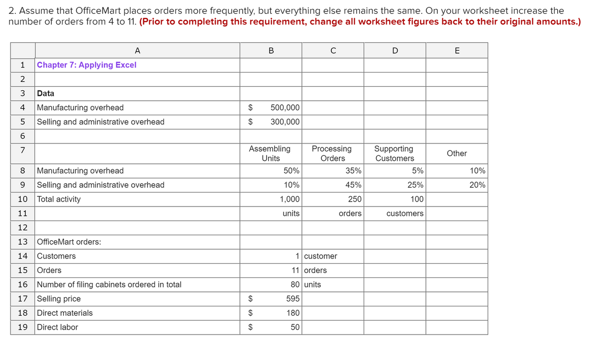 Info in images (a) What is the customer margin under activity-based costing when the number of...-1