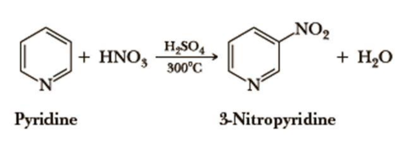 Pyridine undergoes electrophilic aromatic substitution preferentially at the 3 position as...