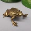 Brass Frog Statue Pocket Animal Ornament Mini Antique 1