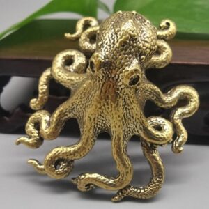 Brass Octopus Statue Mini Octopus Squid Sculpture Small 0