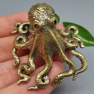 Brass Octopus Statue Mini Octopus Squid Sculpture Small 4