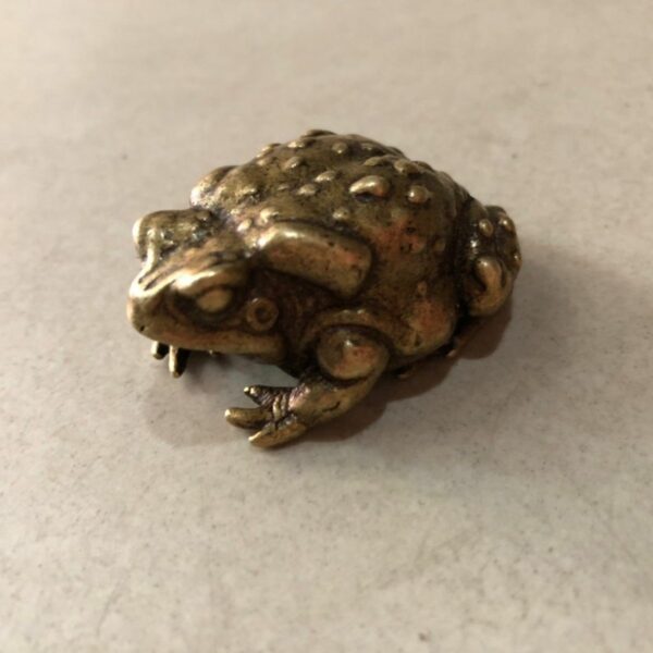 Brass Toad Ornament Vintage Copper Cast Gold Toad Household 0
