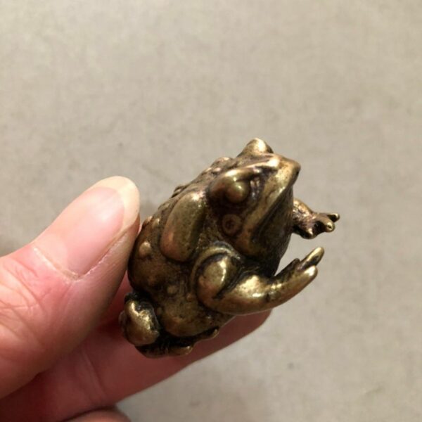 Brass Toad Ornament Vintage Copper Cast Gold Toad Household 4