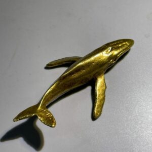 Solid Brass Small Whale Ornament Full Bronze Marine Mammal 0