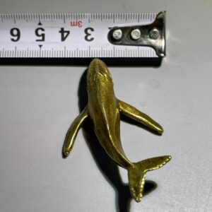 Solid Brass Small Whale Ornament Full Bronze Marine Mammal 5