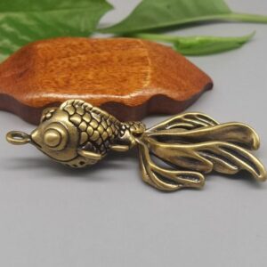 Brass Goldfish Keychain Pendant Pure Copper Koi Car Keychain 9