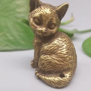 Retro mini kittens car keychain pendants copper ornaments 0