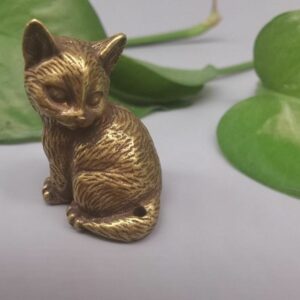 Retro mini kittens car keychain pendants copper ornaments 4