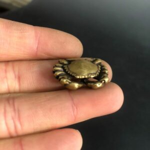 Solid Brass Crab Keychain Pendant Copper Hand Antique Animal 0