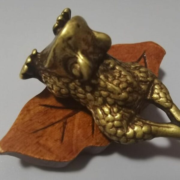 Frog Statue Antique Brass Animal Statue Home Living Room 2