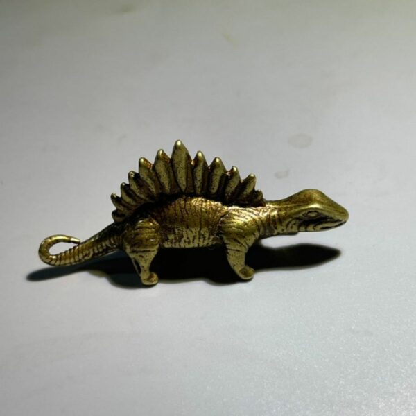 Mini Bronze Dinosaur Pangolin Animal Ornament Solid Brass 2