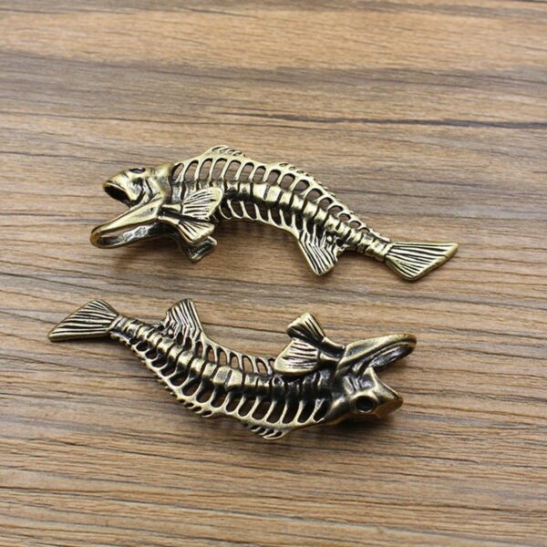One pair of two pure brass hollow fishbone personalized 1