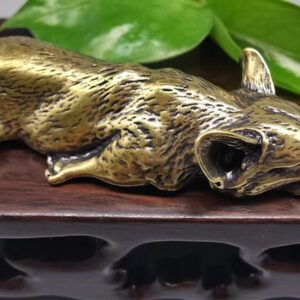 Welsh corgi statue brass prosperous puppy table top ornament 0
