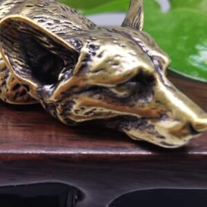 Welsh corgi statue brass prosperous puppy table top ornament 3