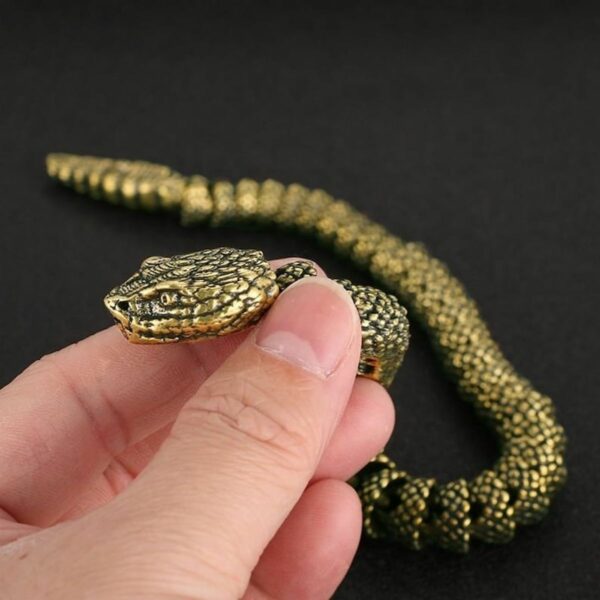 16.38 Inch Brass Casting 3D Movable Joint Rattlesnake Home 0
