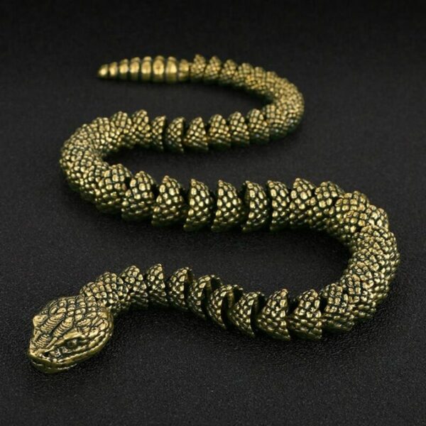 16.38 Inch Brass Casting 3D Movable Joint Rattlesnake Home 2