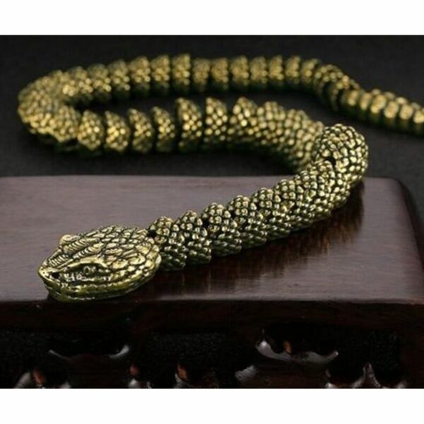 16.38 Inch Brass Casting 3D Movable Joint Rattlesnake Home 3