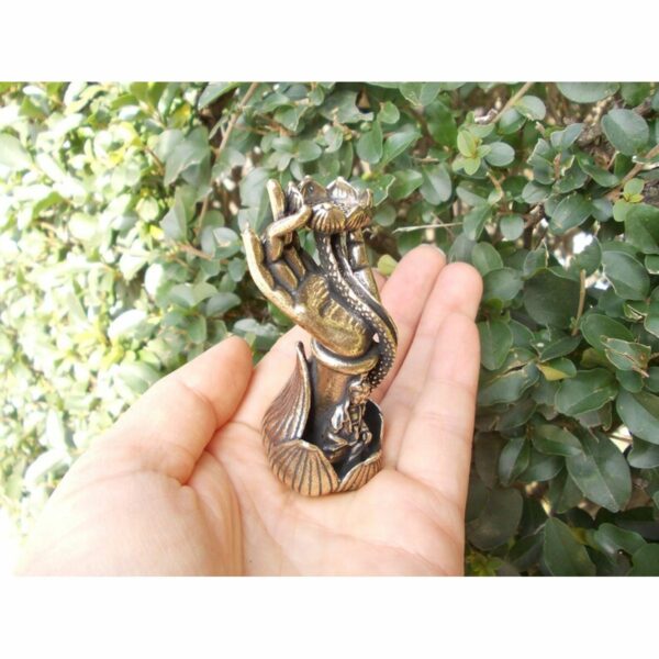 Vintage style brass copper Lotus KuanYin 9
