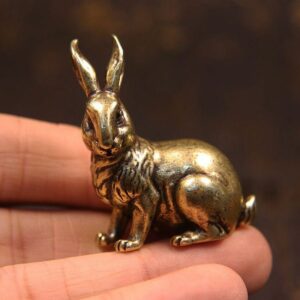 A pair Handmade Brass rabbit 1