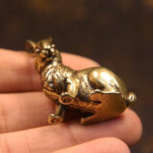A pair Handmade Brass rabbit 3