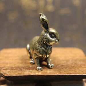 A pair Handmade Brass rabbit 5