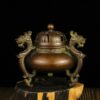 Chinese antique three legged incense burner with dragon ears 0