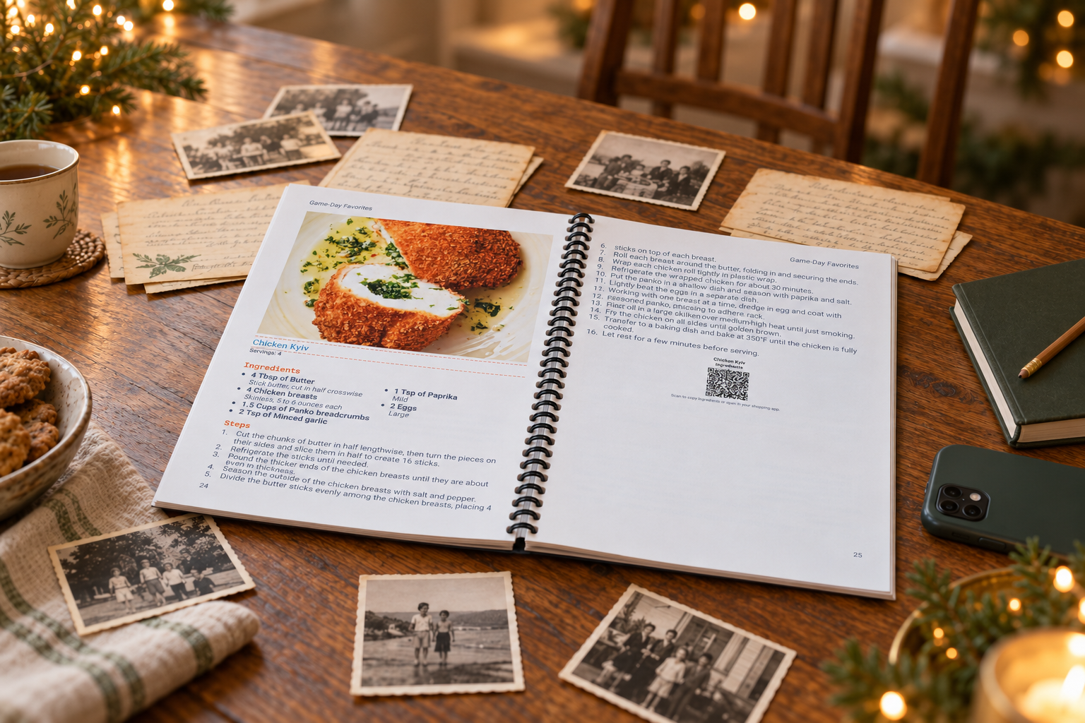 A printed ReciScan family cookbook cover.