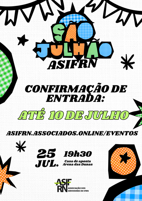Cartaz Festa de São João Criativo Azul, Laranja e Verde (4).png