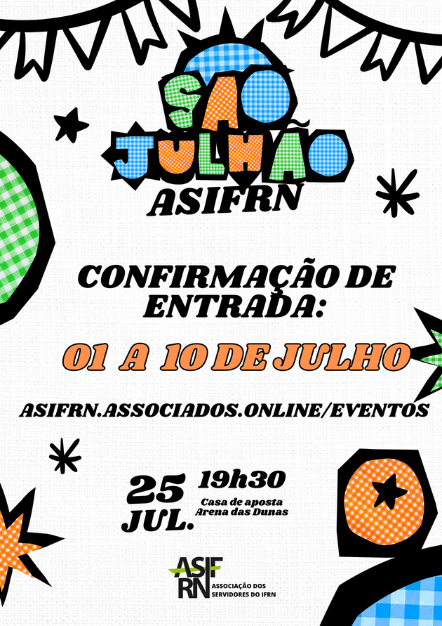 Cartaz Festa de São João Criativo Azul, Laranja e Verde (1).png