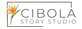 Cibola Story Studio logo. A seafoam green background with white lettering that reads 'Cibola Story Studio'.