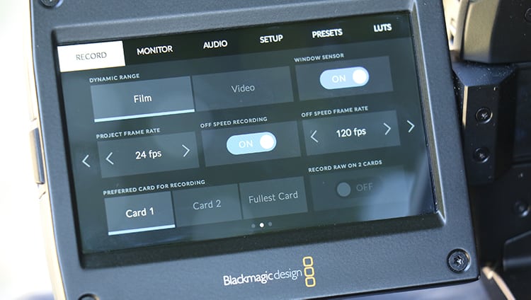 URSA Mini Pro 4.6k Tela Touchscreen