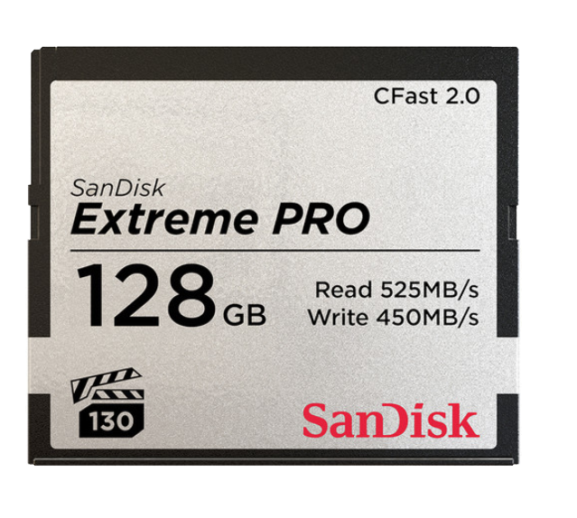 SanDisk 128GB Extreme PRO CFast 2.0 - Cartão de Memória