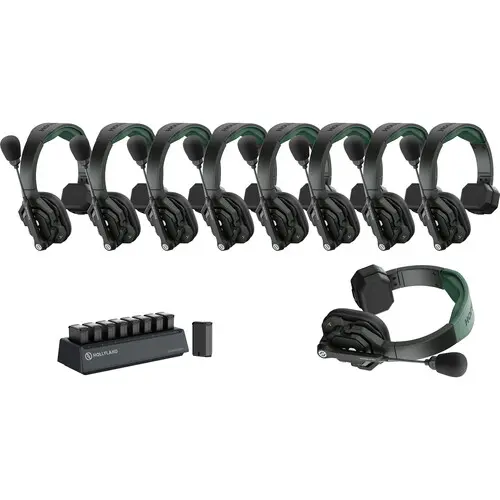 Hollyland Solidcom SE Pro 9S – sistema de intercomunicador wireless full-duplex para 9 pessoas com headset monoauricular