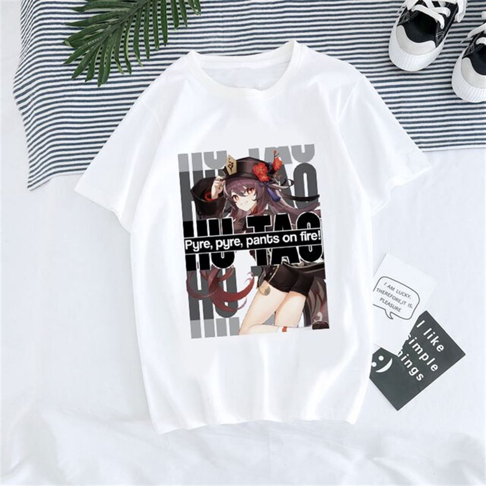 Genshin-t-shirts-hu-tao-summer-printing-t-shirt - Full Size To 5xl
