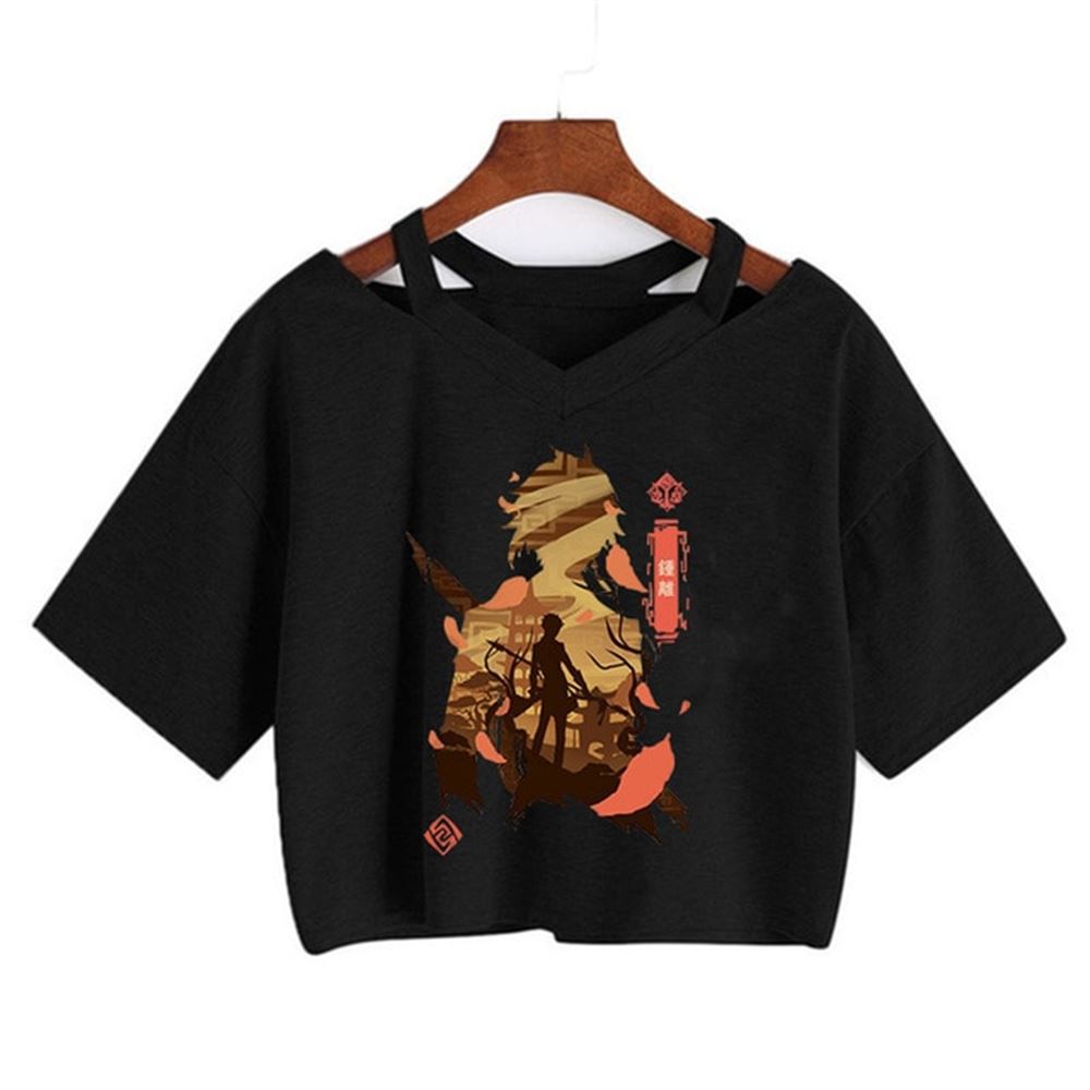 Genshin-croptop-t-shirts-anime-character-kawaii-harajuku-shirt - Full Size To 5xl