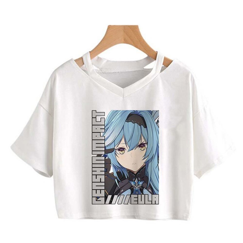 Genshin-croptop-t-shirts-eula-printing-harajuku-shirt - Full Size To 5xl