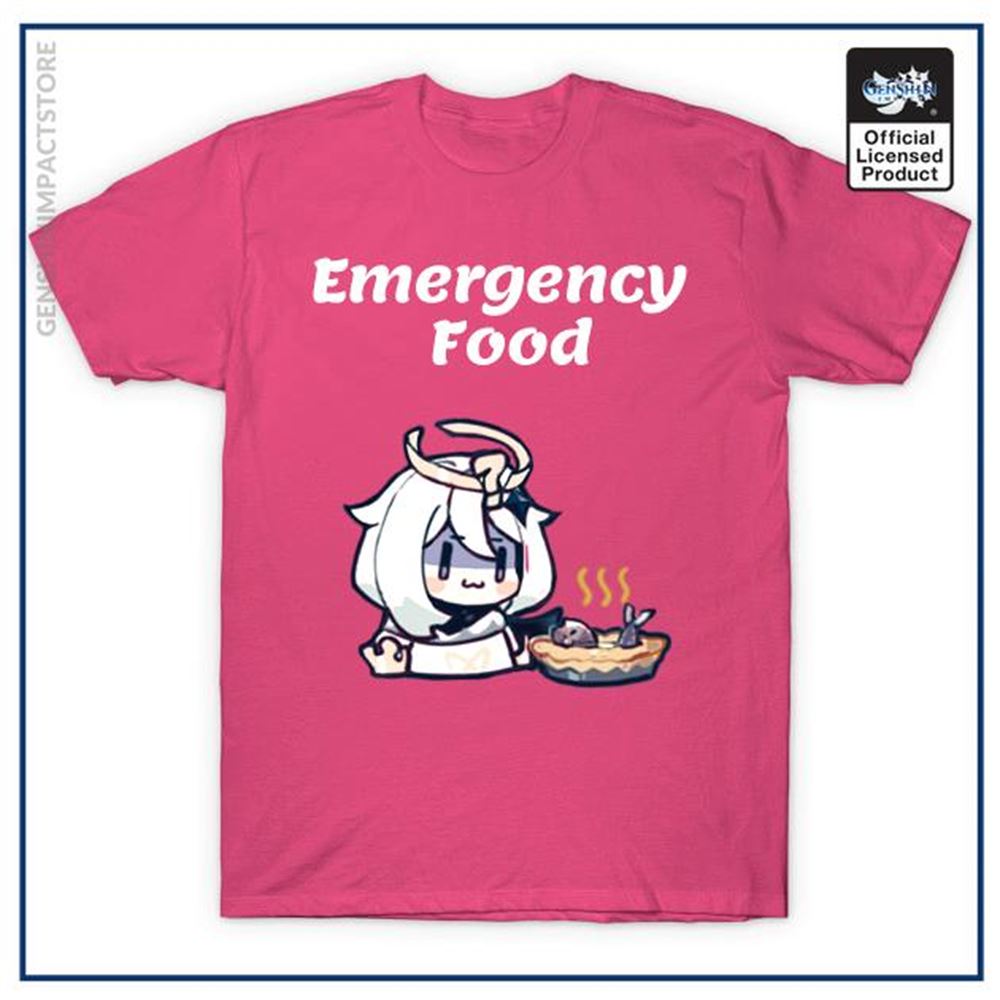 Genshin-t-shirt-emergency-food-paimon - Full Size To 5xl