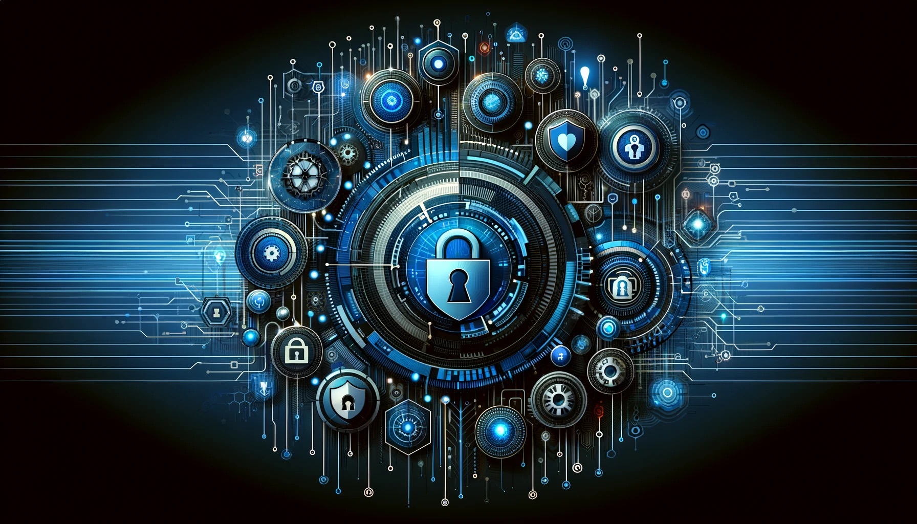 An AI-generated visual concept of cybersecure data with a padlock