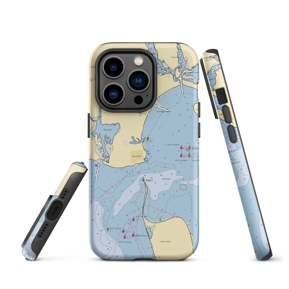 Shagwong Marina—New Suffolk (Holtsville, NY) NOAA Chart  Tough iPhone Case iPhone 14 Pro model shown
