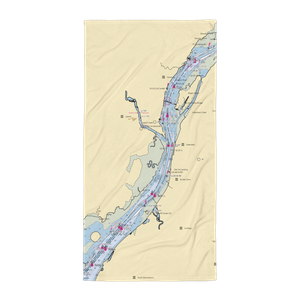 Riverview Marine Services (Athens, NY) NOAA Chart Towel